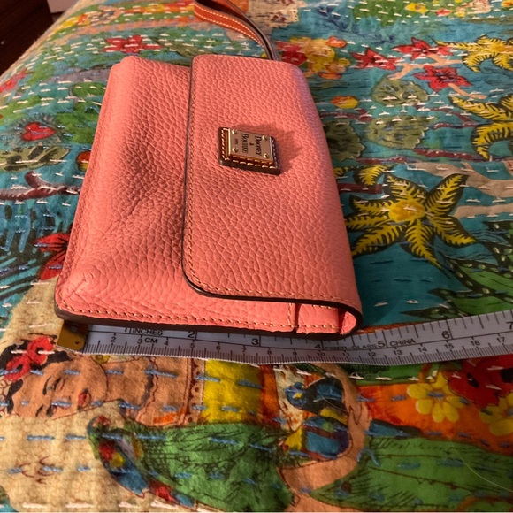 Dooney & Bourke Pink Leather Clutch with Gold Hardware